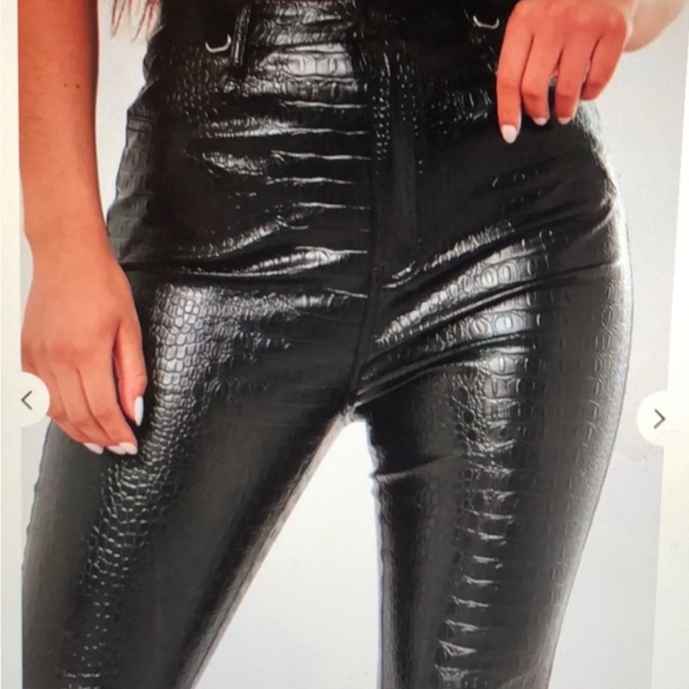 Misguided croc faux leather pants